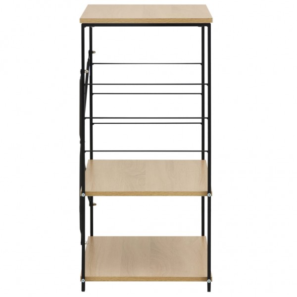 Armario de microondas aglomerado negro y roble 60x39.6x79.5 cm M 4