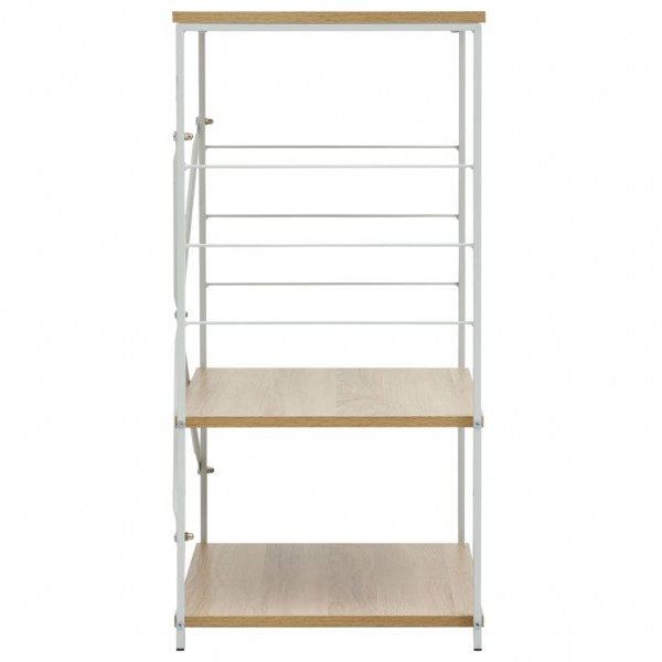 Armario para microondas blanco y roble 60x39.6x79.5 cm M 4