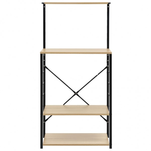 Armario de microondas aglomerado negro y roble 60x39.6x123 cm M 3