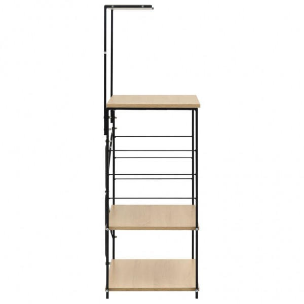 Armario de microondas aglomerado negro y roble 60x39.6x123 cm M 4