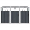 Cobertizo triple contenedor basura acero antracita 213x81x121cm 2