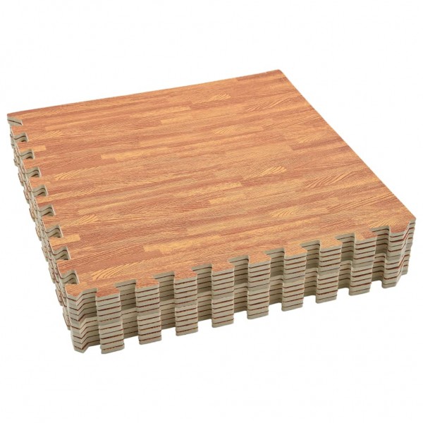 Alfombrillas de goma EVA vetas de madera 12 uds 4.32 ㎡ D