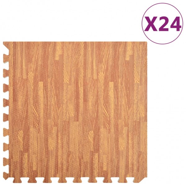 Alfombrillas de goma EVA vetas de madera 24 uds 8.64 ㎡ D