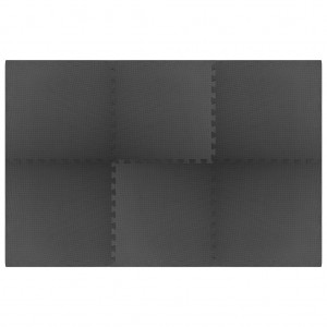 Tapetes de chão 6 pcs 2.16 ㎡ espuma de EVA preto H
