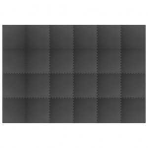 Tapetes de chão 24 pcs 8.64 ㎡ espuma de EVA preto H