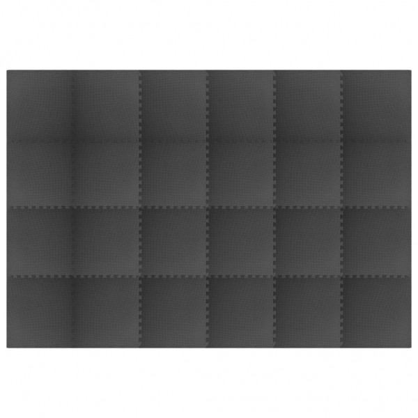 Tapetes de chão 24 pcs 8.64 ㎡ espuma de EVA preto M 2