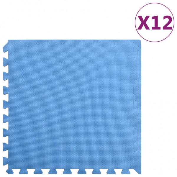 Alfombrillas de goma EVA azul 12 uds 4.32 ㎡ D