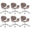 Sillas de comedor giratorias 6 unidades tela gris taupe 2