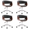 Sillas de comedor giratorias 4 uds tela gris 2