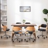 Sillas de comedor giratorias 6 uds madera curvada y cuero negro 1