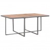 Set de comedor de jardín 11 pzas ratán sintético y madera gris 3