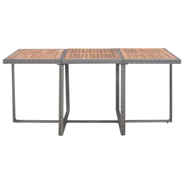 11 pcs conjunto jantar exterior vime e madeira acácia antracite M 4