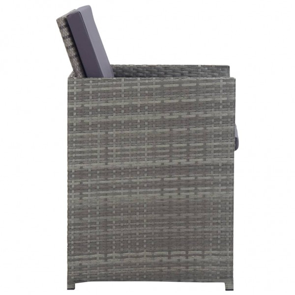 Set comedor jardín 13 pzas ratán sintético y madera acacia gris M 4