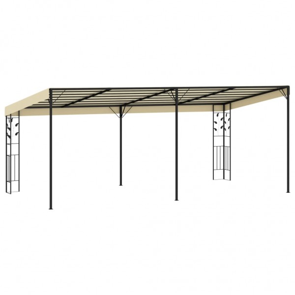 Gazebo de parede 6x3x2.5 m creme M 4