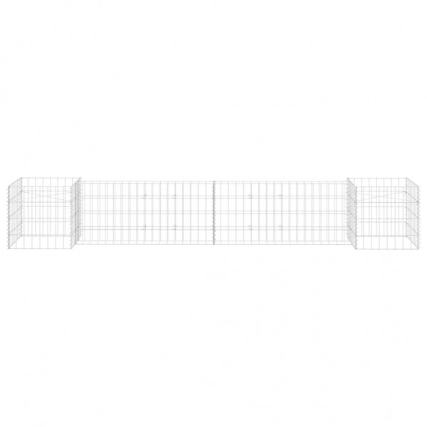 Jardinera de gaviones forma de H alambre de acero 260x40x40 cm M 4