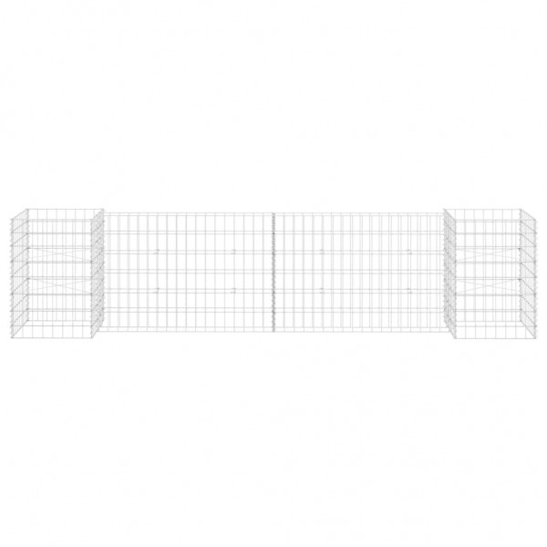 Jardinera de gaviones forma de H alambre de acero 260x40x60 cm M 3