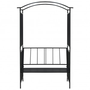 Arco de jardim com banco 128x50x207 cm ferro preto H