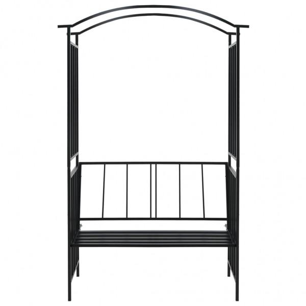 Arco de jardim com banco 128x50x207 cm ferro preto M 2