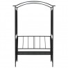Arco de jardim com banco 128x50x207 cm ferro preto 2