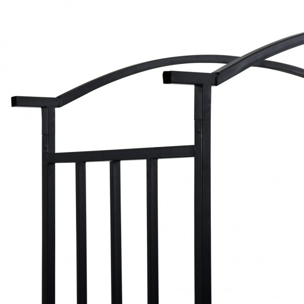 Arco de jardín con banco hierro negro 128x50x207 cm M 5