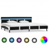 Estructura de cama con LED cuero sintético negro 180x200 cm 1