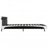 Estrutura de cama c/ LED 180x200 cm couro artificial preto 5