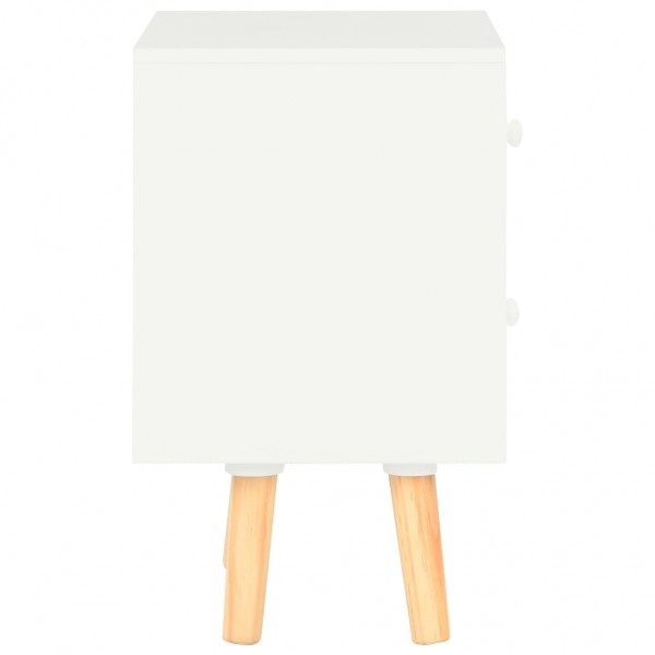 Mesas cabeceira 2 pcs 40x30x50cm madeira de pinho maciça branco M 4