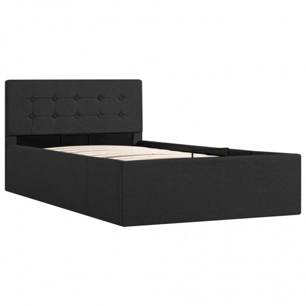 Cama canapé hidráulica almacenaje tela gris oscuro 100x200 cm M 3