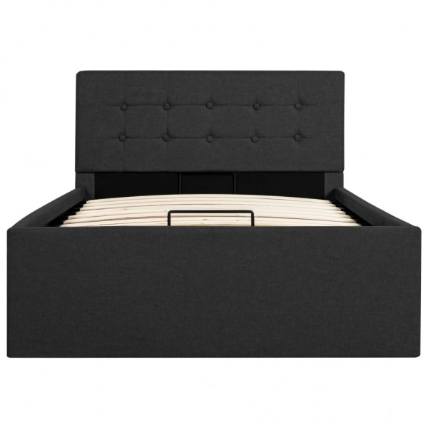 Cama hidráulica c/ arrumação 100x200cm tecido cinza-escuro M 4