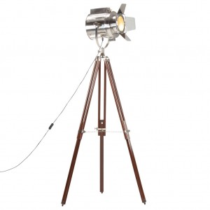 Lámpara de trípode madera maciza de mango 180 cm H