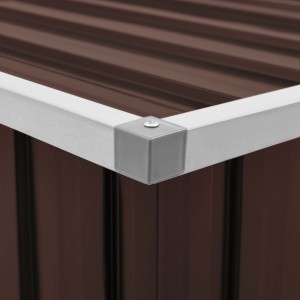 Caja de almacenamiento de jardín marrón 129x67x65 cm H