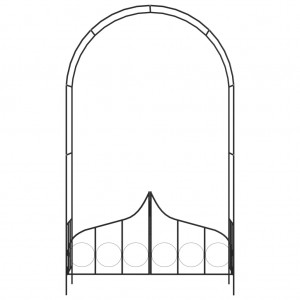 Arco de jardim com portão 138x40x238 cm ferro preto H