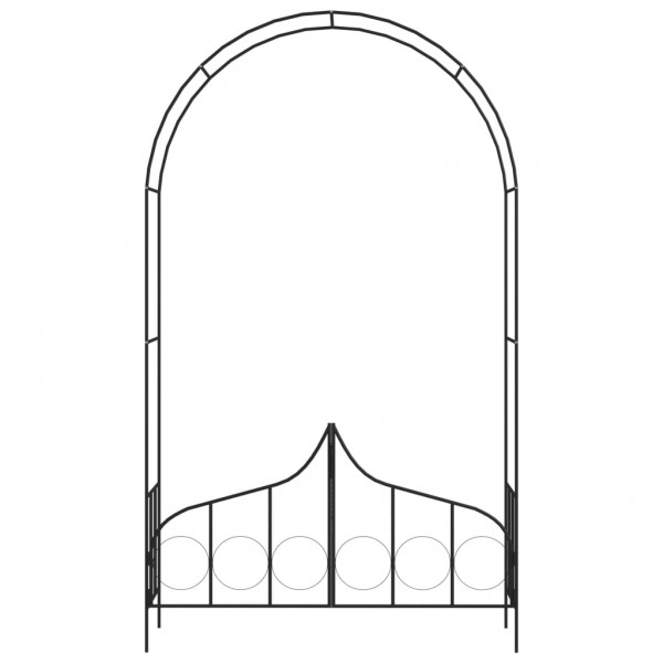 Arco de jardim com portão 138x40x238 cm ferro preto M 2
