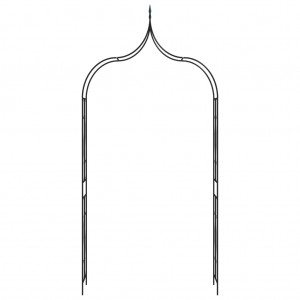 Arco de jardim 120x38x258 cm ferro verde-escuro H
