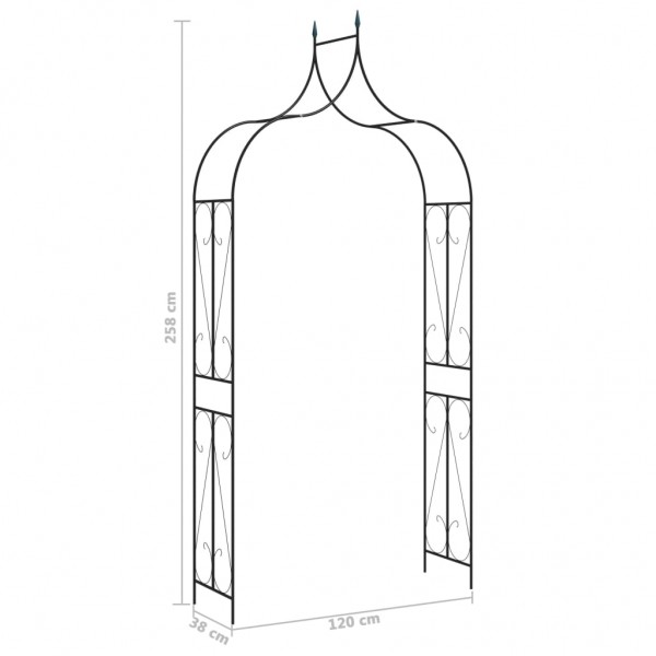 Arco de jardim 120x38x258 cm ferro verde-escuro M 5
