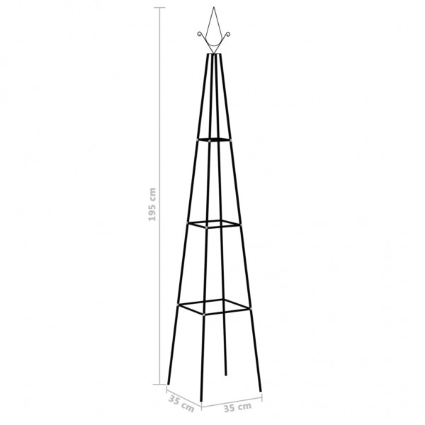 Suportes p/ plantas trepadeiras 2 pcs 35x35x195 cm ferro verde M 5
