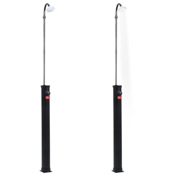 Ducha solar de jardín negro 215 cm 8 L D