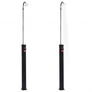 Chuveiro solar de jardim 215 cm 8 L preto H