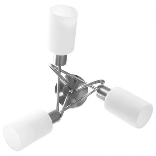 Lámpara de techo pantallas cerámica cono blanco 3 bombillas E14 M 5