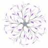Candeeiro teto braços folhas de cristal acrílico 5 E14 roxo 3