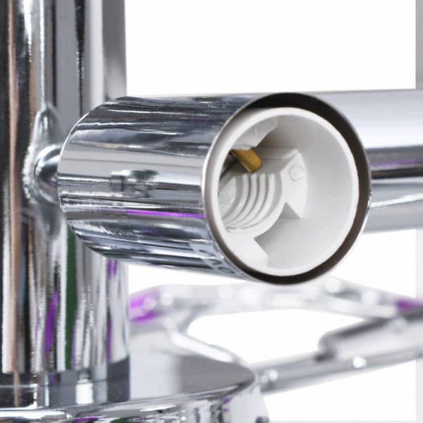 Lámpara de techo brazos cristal forma hoja 5 bombillas morado M 5