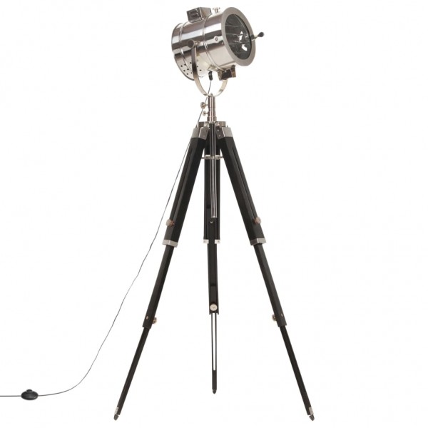 Lámpara de suelo con trípode madera maciza de mango 165 cm D