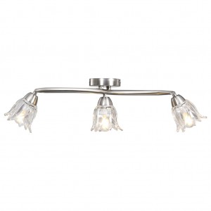 Lámpara de techo con pantallas vidrio tulipán 3 bombillas E14 H