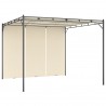 Gazebo de jardim com cortina lateral 3x3x2.25m cor creme 1