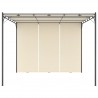 Gazebo de jardim com cortina lateral 3x3x2.25m cor creme 2