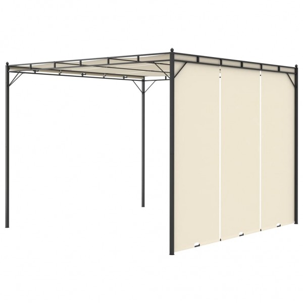 Gazebo de jardim com cortina lateral 3x3x2.25m cor creme M 4