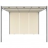 Gazebo de jardim com cortina lateral 4x3x2.25m cor creme 2