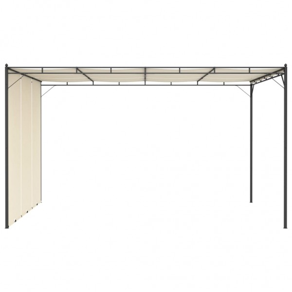 Gazebo de jardim com cortina lateral 4x3x2.25m cor creme M 3