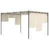 Gazebo de jardim com cortina lateral 4x3x2.25m cor creme 5