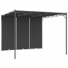 Gazebo de jardim com cortina lateral 3x3x2.25m antracite 1
